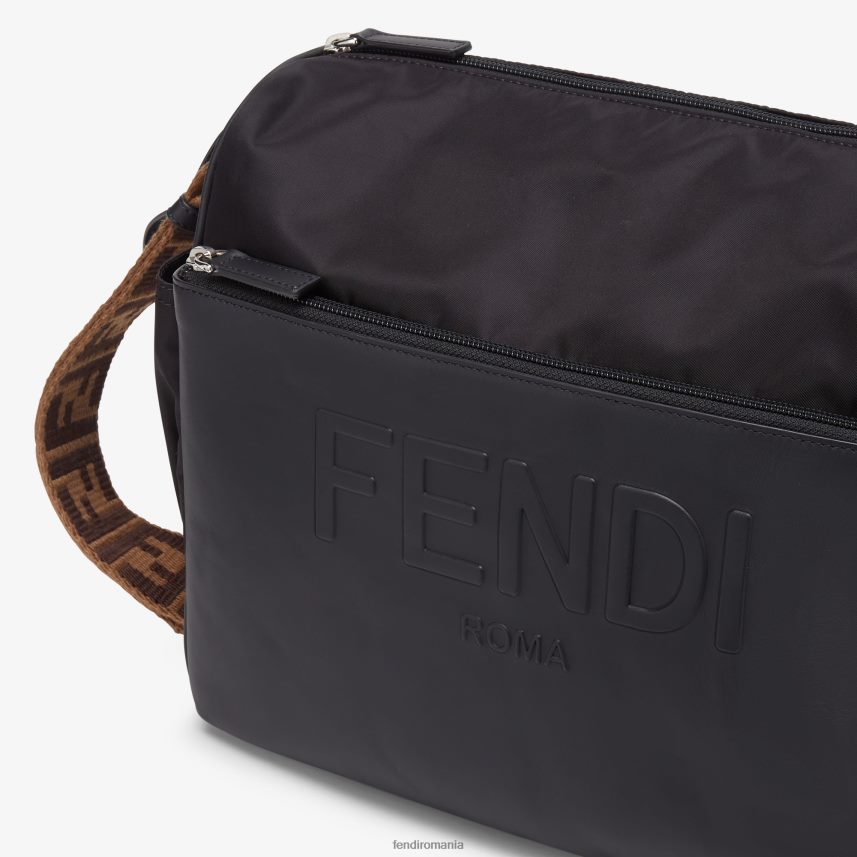 geanta scutece din piele si nailon negru Fendi copii accesorii 86084L2771