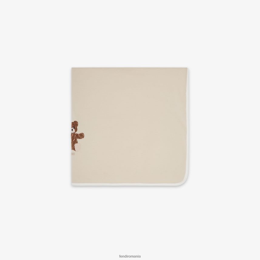 pătură din jerseu cu broderie bej Fendi copii accesorii 86084L2762