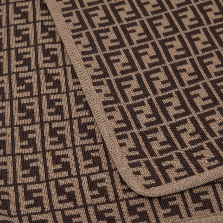 pătură din tricot din bumbac și cașmir cu sigla ff Modă Fendi copii accesorii 86084L2789