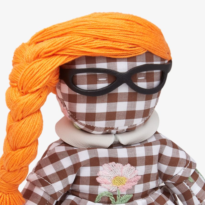 broșă din bumbac crem și vichy multicolor Fendi copii accesorii 86084L2932