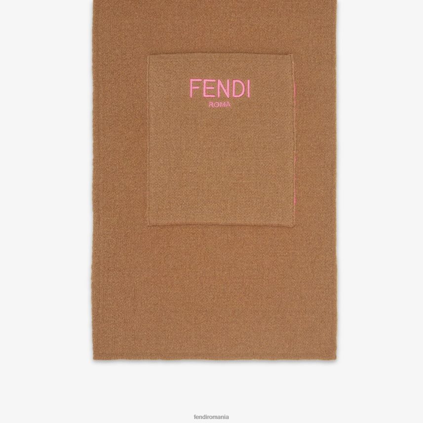 eșarfă junior reversibilă din tricot fucsia multicolor Fendi copii accesorii 86084L2853