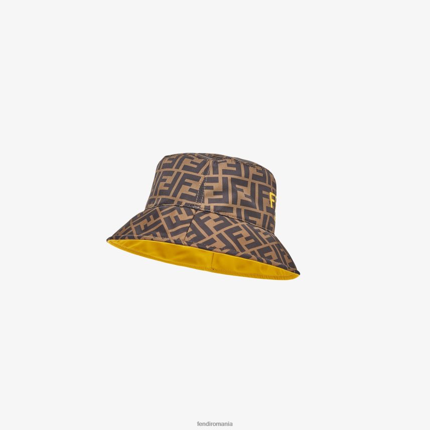 ff pălărie cloș reversibilă din nailon galben Fendi copii accesorii 86084L2902