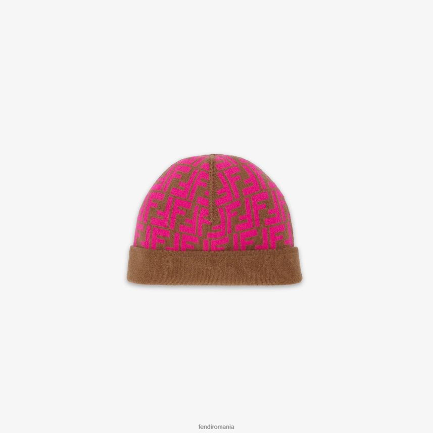 pălărie reversibilă junior în tricot fucsia multicolor Fendi copii accesorii 86084L2859