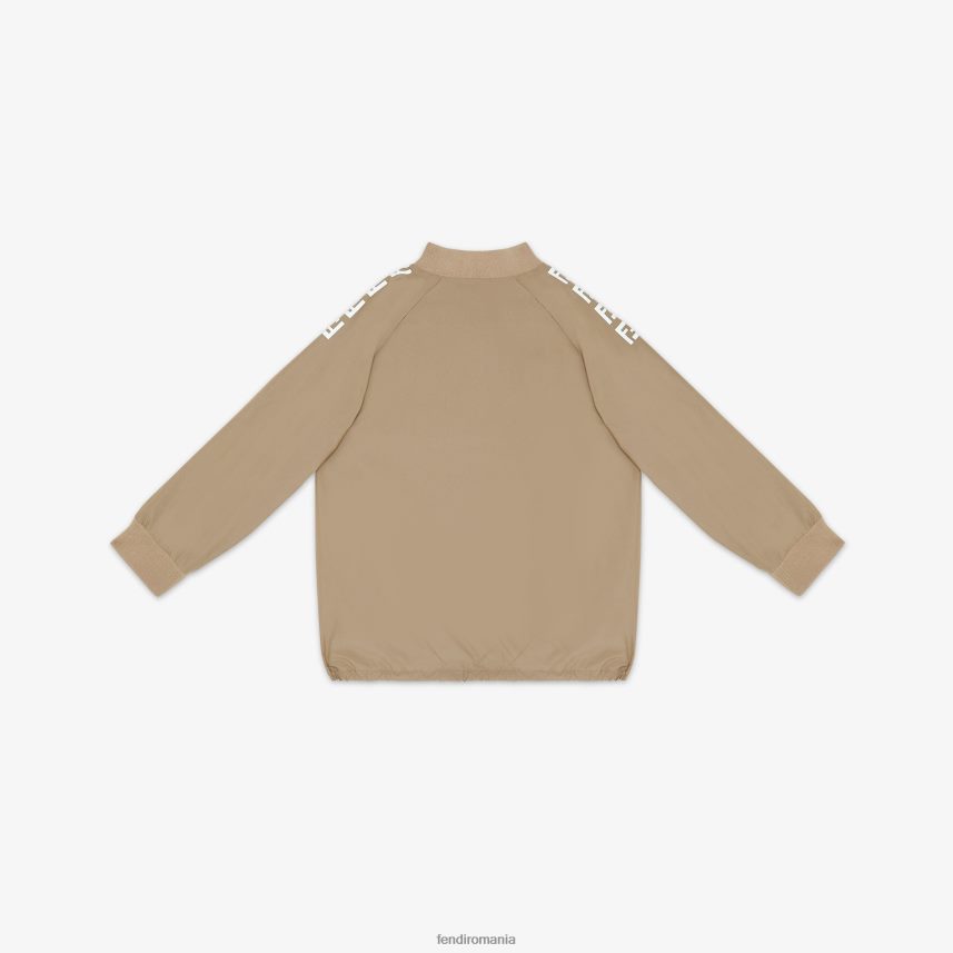 hanorac tech din bumbac cu sigla ff bej Fendi copii îmbrăcăminte 86084L2960