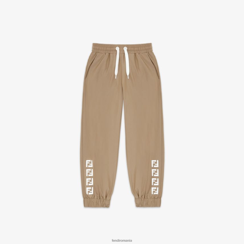 pantaloni din bumbac tech cu sigla ff bej Fendi copii îmbrăcăminte 86084L2961