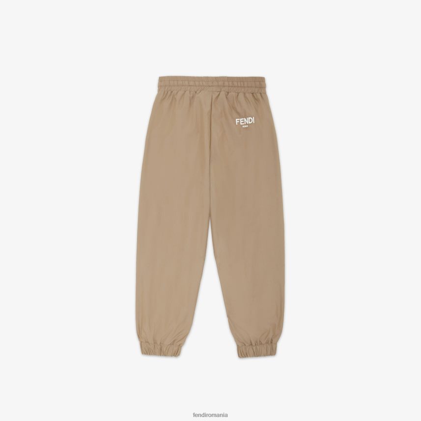 pantaloni din bumbac tech cu sigla ff bej Fendi copii îmbrăcăminte 86084L2961