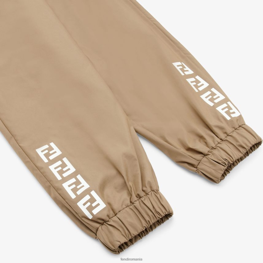 pantaloni din bumbac tech cu sigla ff bej Fendi copii îmbrăcăminte 86084L2961