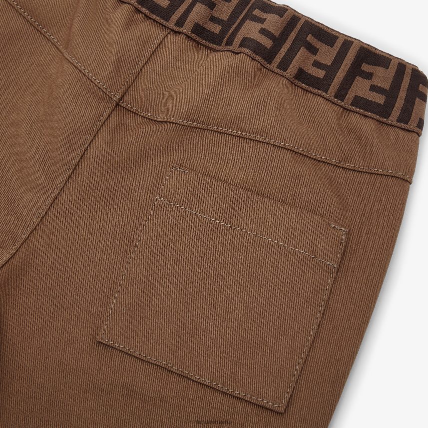 pantaloni bebelusi din gabardina maro Fendi copii îmbrăcăminte 86084L2755