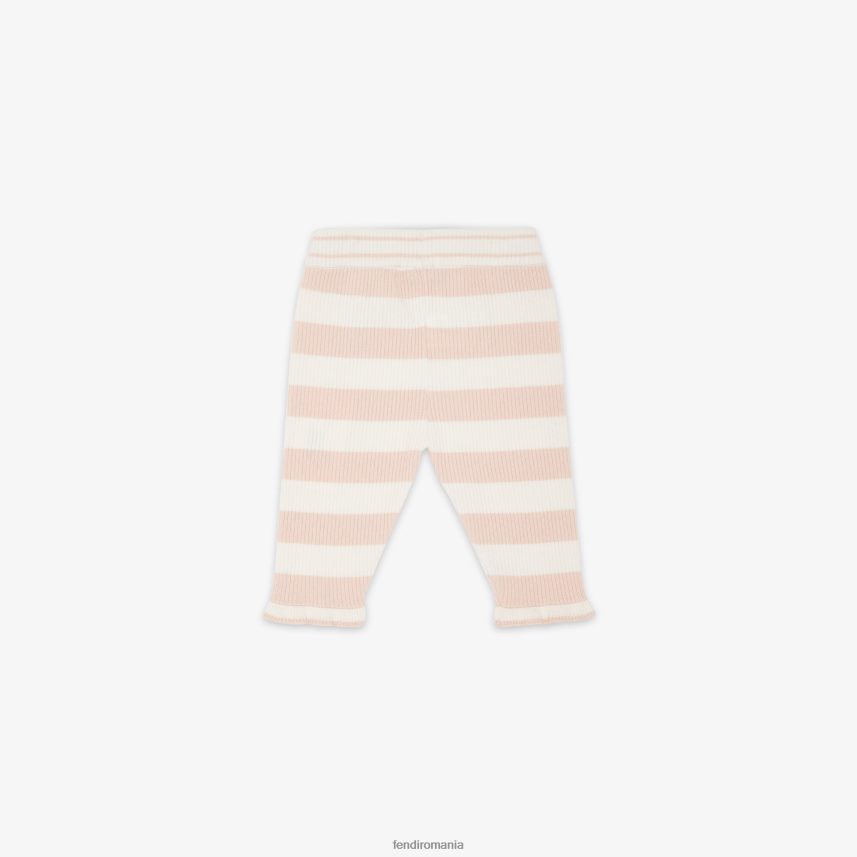 pantaloni crem din tricot roz Fendi copii îmbrăcăminte 86084L2822