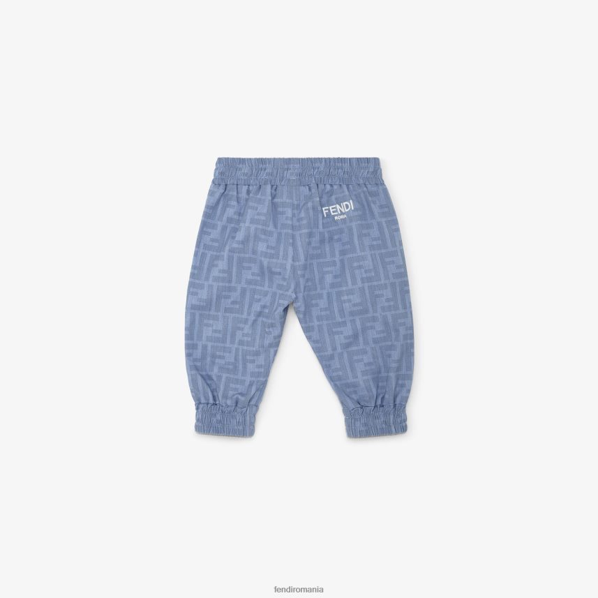pantaloni pentru bebelusi din chambray albastru deschis Fendi copii îmbrăcăminte 86084L2768
