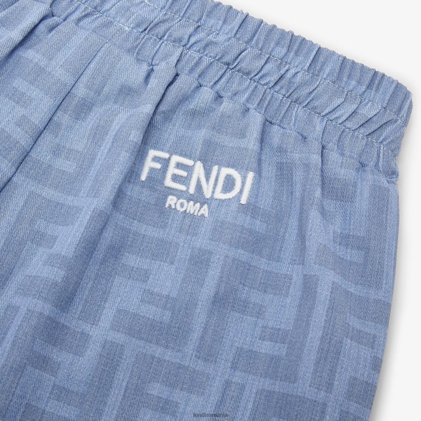 pantaloni pentru bebelusi din chambray albastru deschis Fendi copii îmbrăcăminte 86084L2768