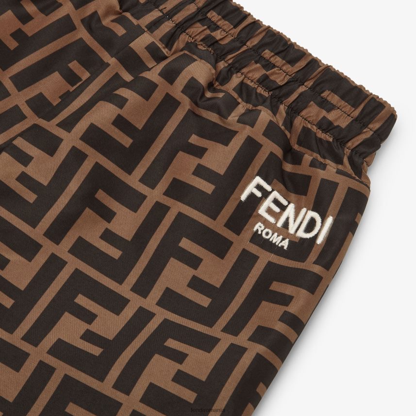 pantaloni reversivi din fleece și nailon ff albastru deschis Fendi copii îmbrăcăminte 86084L2817