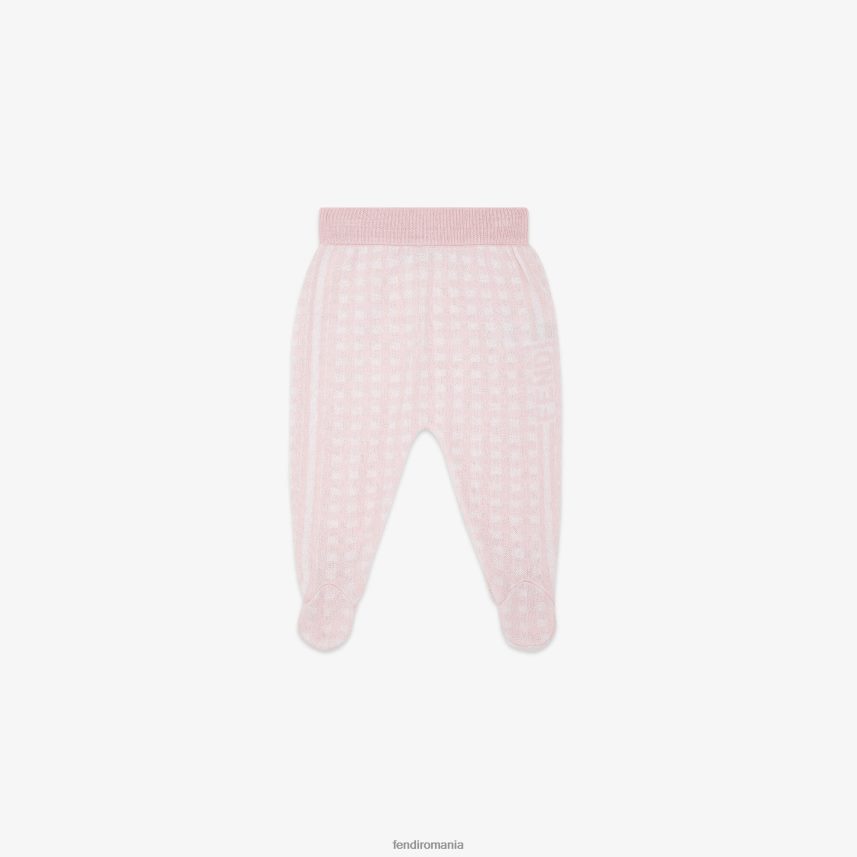 pantaloni tricotati din bumbac si cashmir multicolor Fendi copii îmbrăcăminte 86084L2813