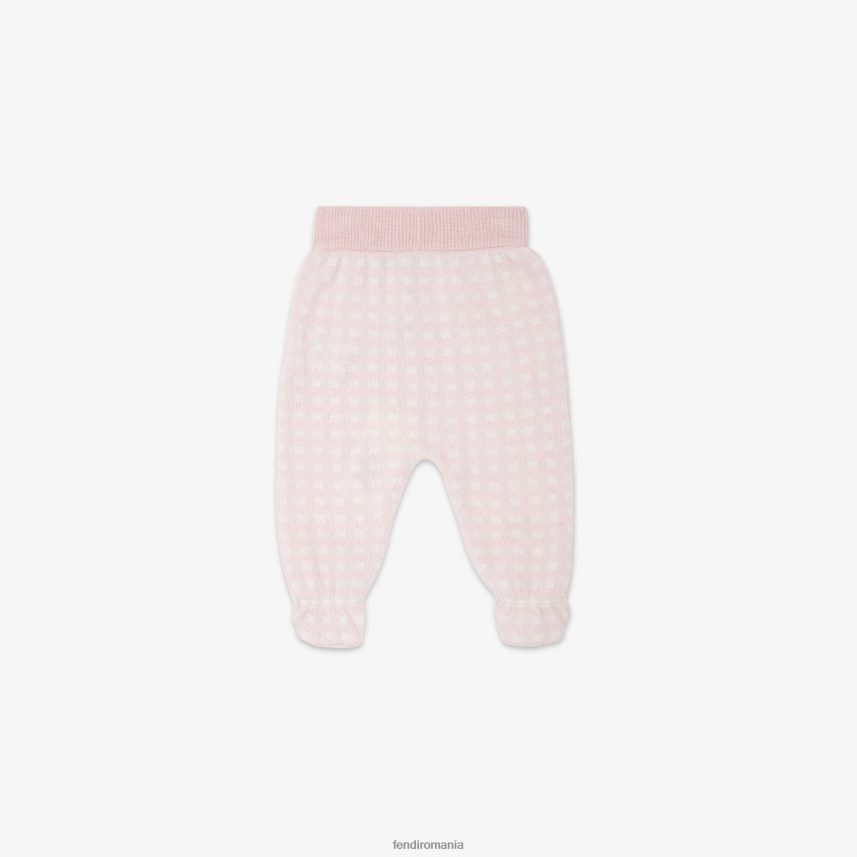 pantaloni tricotati din bumbac si cashmir multicolor Fendi copii îmbrăcăminte 86084L2813