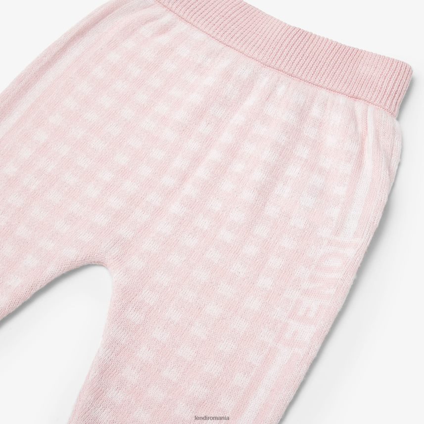 pantaloni tricotati din bumbac si cashmir multicolor Fendi copii îmbrăcăminte 86084L2813