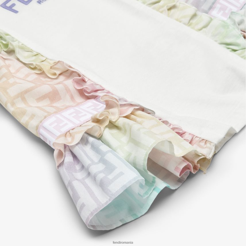 rochie din lână și poplin multif multicolor Fendi copii îmbrăcăminte 86084L2802