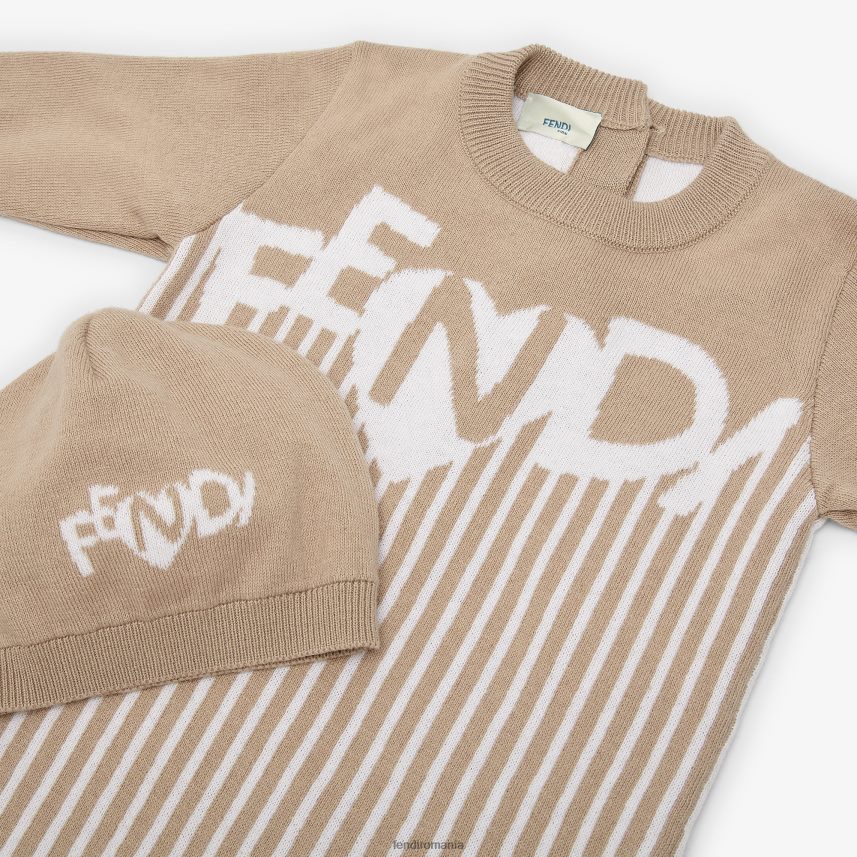 set bebelus tricotat bej Fendi copii îmbrăcăminte 86084L2752