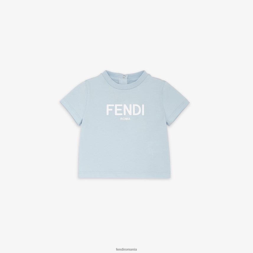 tricou pentru bebelusi din jerseu albastru deschis Fendi copii îmbrăcăminte 86084L2767