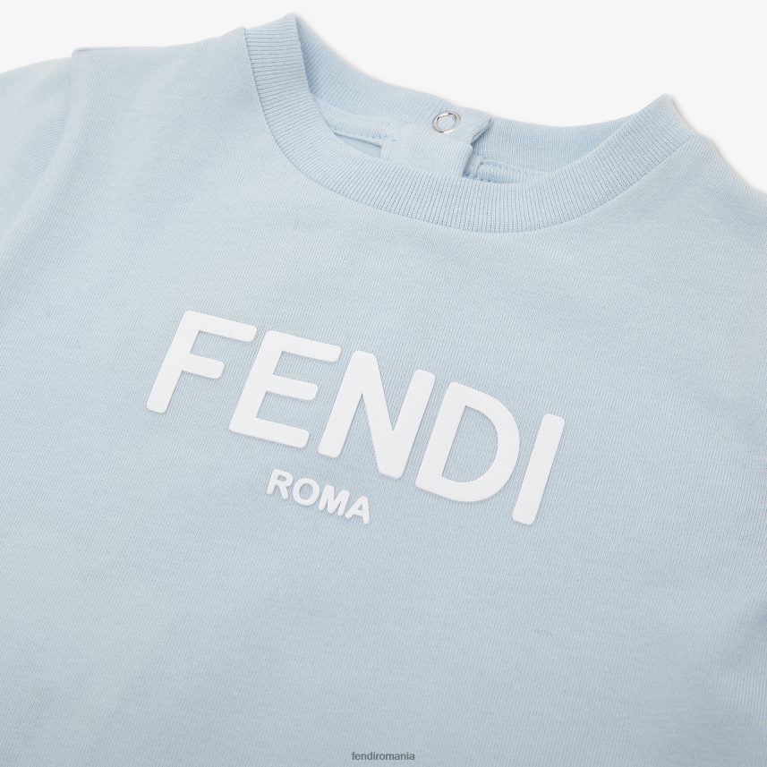 tricou pentru bebelusi din jerseu albastru deschis Fendi copii îmbrăcăminte 86084L2767
