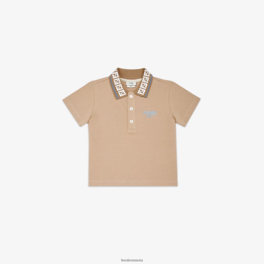 tricou polo pentru bebelusi piqué bej Fendi copii îmbrăcăminte 86084L2761
