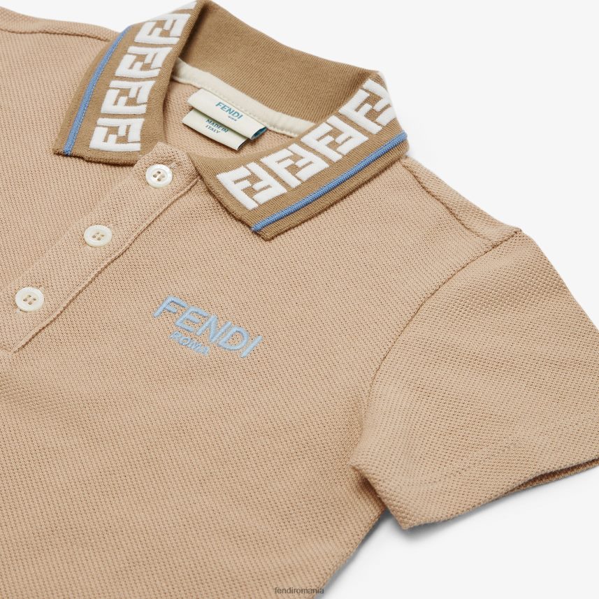 tricou polo pentru bebelusi piqué bej Fendi copii îmbrăcăminte 86084L2761
