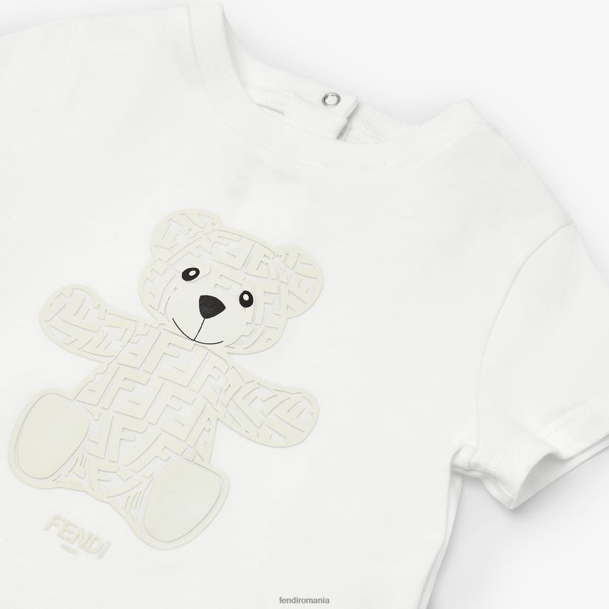 tricou ursuleț din jersey alb Fendi copii îmbrăcăminte 86084L2797