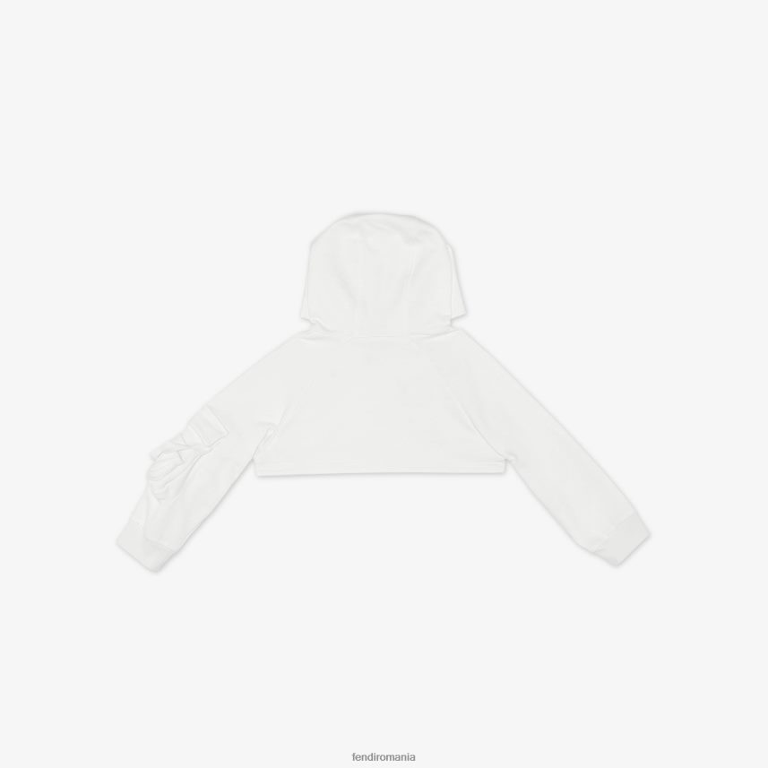 hanorac decupat cu baghetă alb Fendi copii îmbrăcăminte 86084L2904