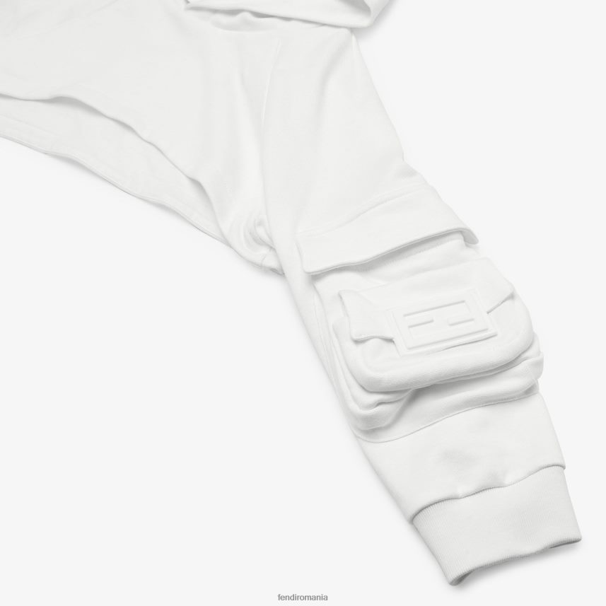 hanorac decupat cu baghetă alb Fendi copii îmbrăcăminte 86084L2904