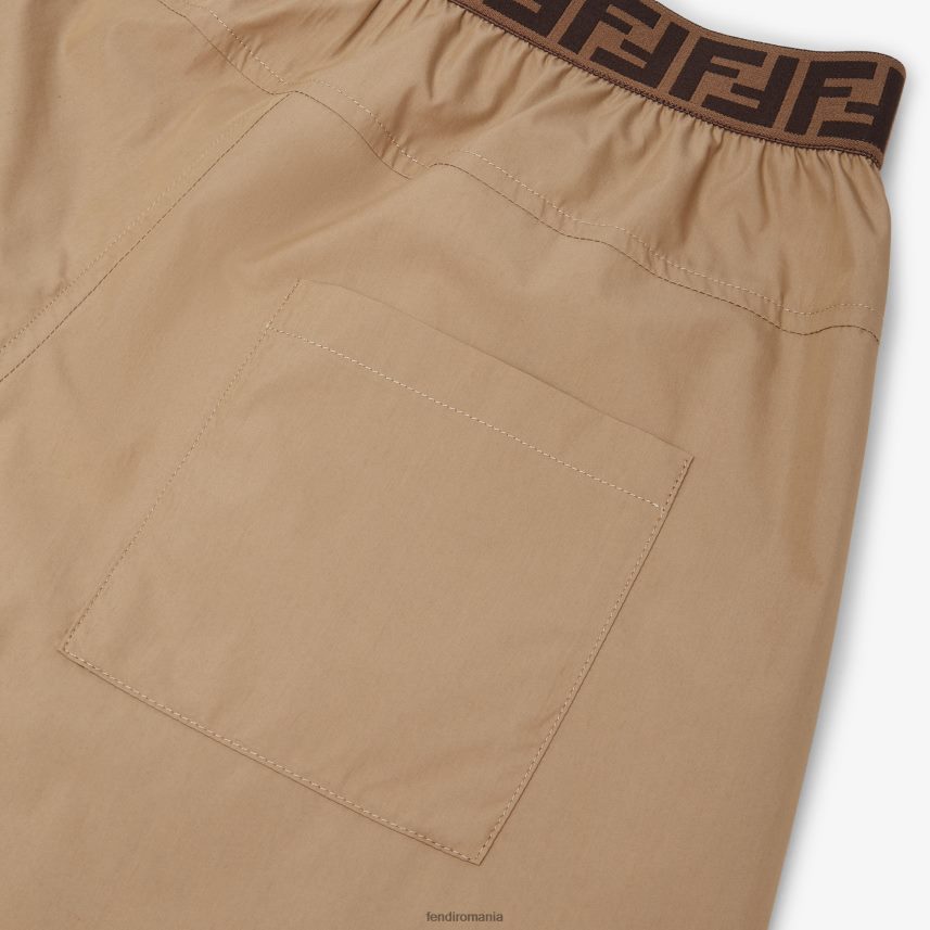 pantaloni din bumbac și nailon bej Fendi copii îmbrăcăminte 86084L2934