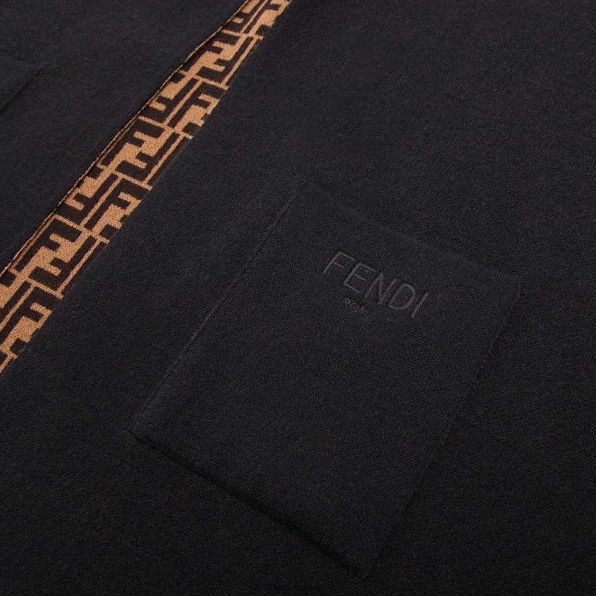 pelerină reversibilă cu logo negru Fendi copii îmbrăcăminte 86084L2861