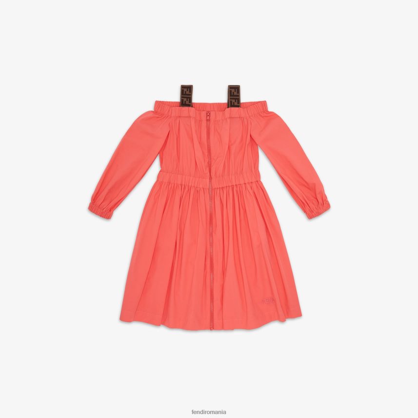 rochie junior din gabardina coral roșu Fendi copii îmbrăcăminte 86084L2924
