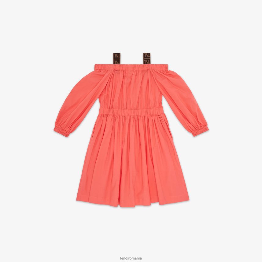 rochie junior din gabardina coral roșu Fendi copii îmbrăcăminte 86084L2924
