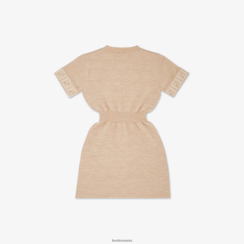 rochie junior tricotată bej Fendi copii îmbrăcăminte 86084L2844