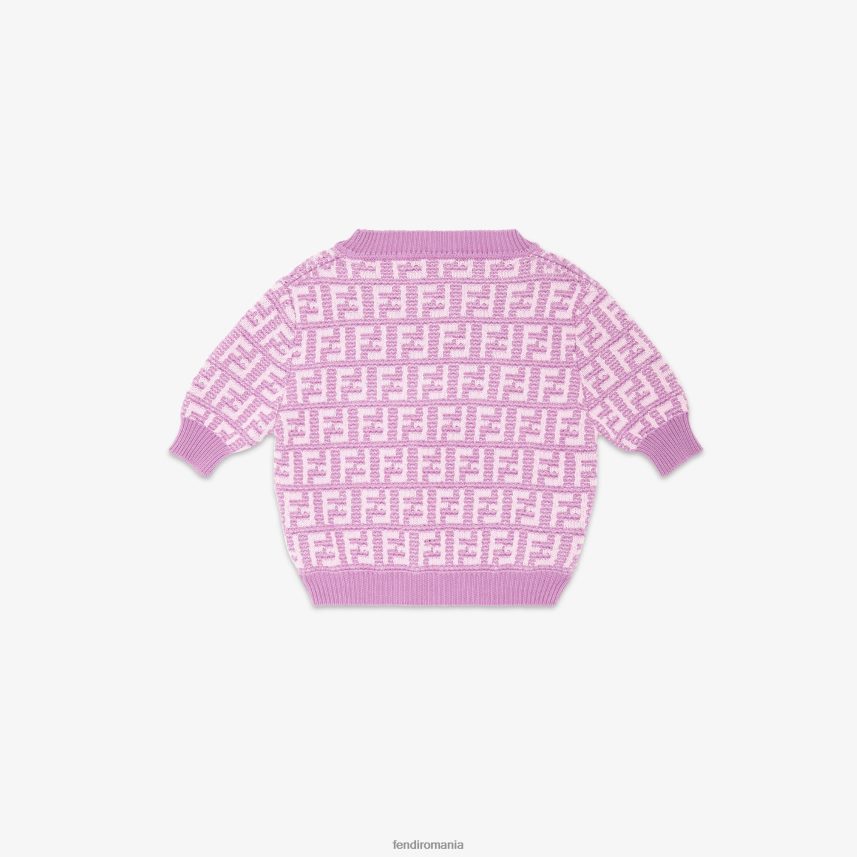 top din bumbac liliac Violet Fendi copii îmbrăcăminte 86084L2929