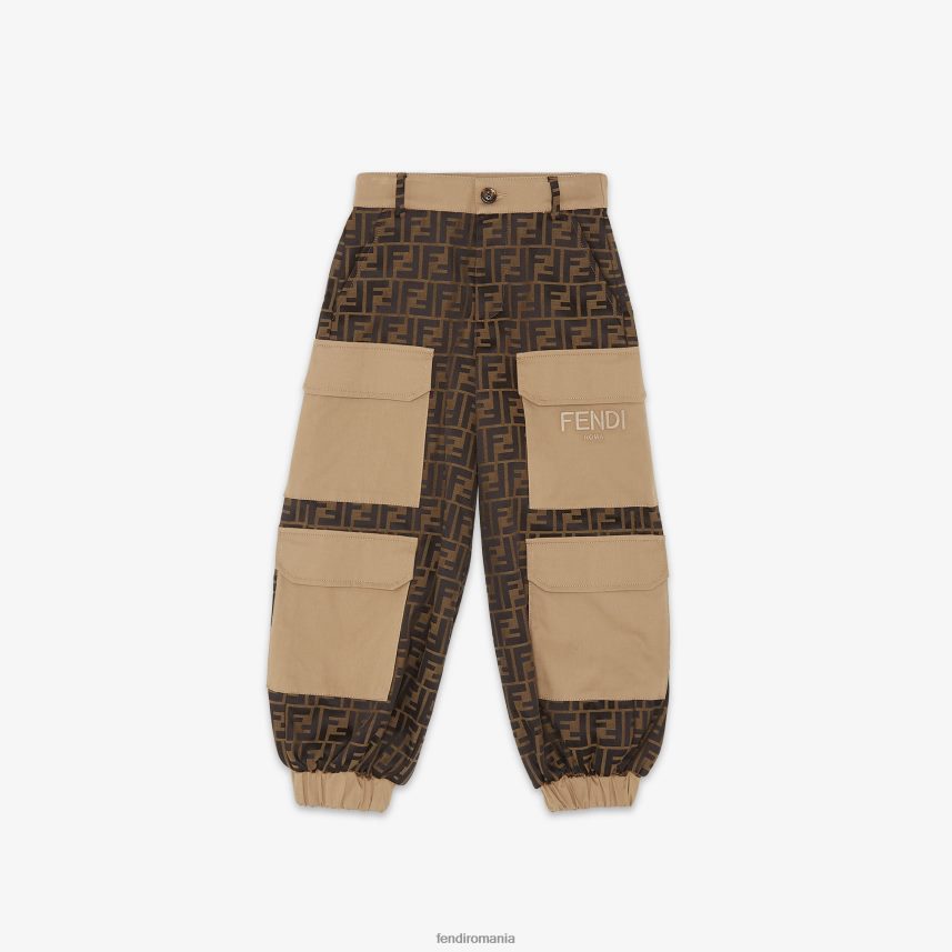 ff țesătură jacquard și pantaloni din gabardină bej Fendi copii îmbrăcăminte 86084L2905