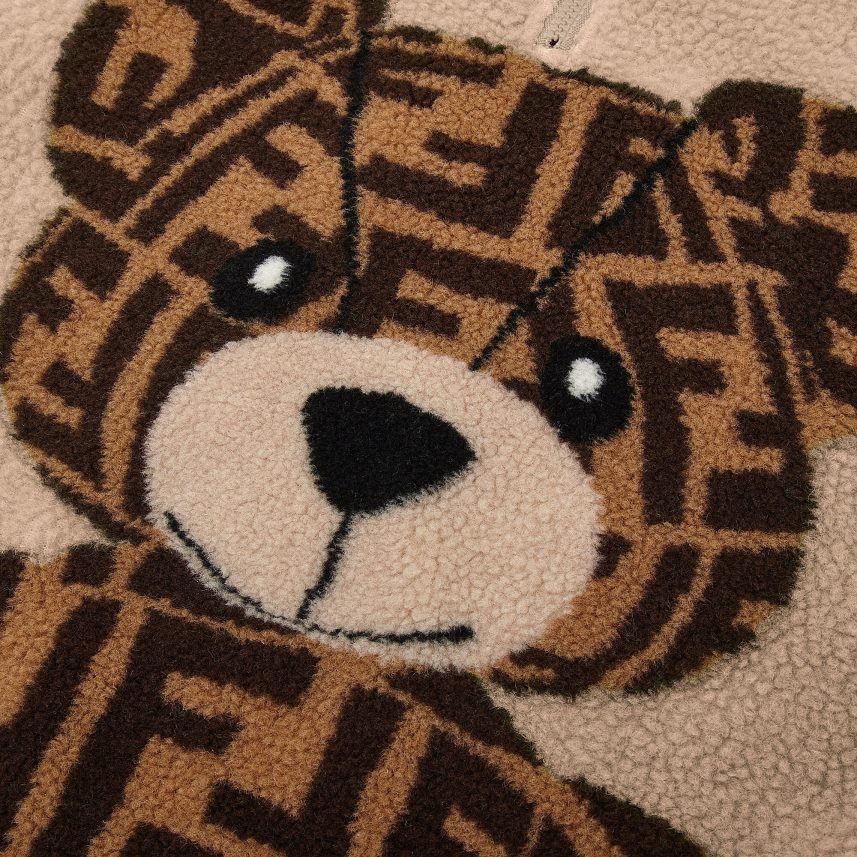 hanorac din lână ursuleț de pluș bej Fendi copii îmbrăcăminte 86084L2846