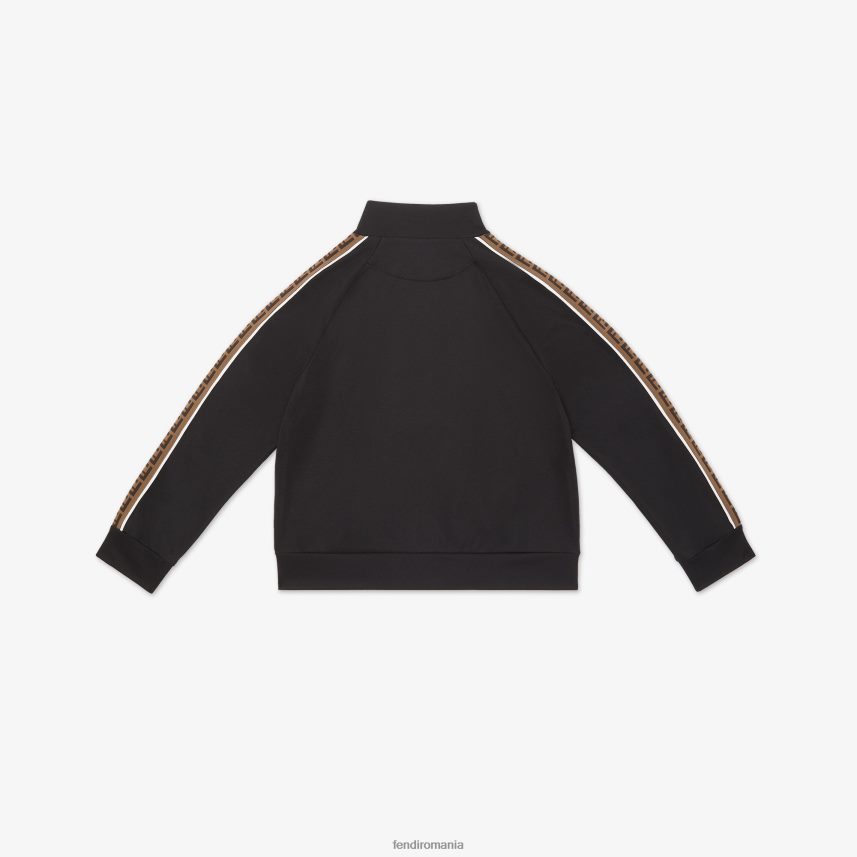 hanorac pentru juniori din material tech negru Fendi copii îmbrăcăminte 86084L2948
