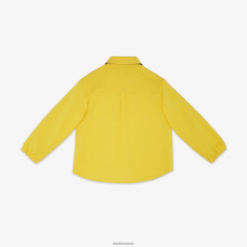 jachetă de cămașă reversibilă fleece și nailon ff galben Fendi copii îmbrăcăminte 86084L2908