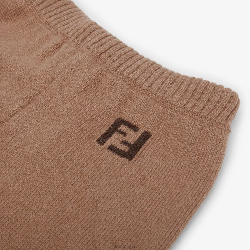 pantaloni junior din tricot pur cașmir, caramel Modă Fendi copii îmbrăcăminte 86084L2879