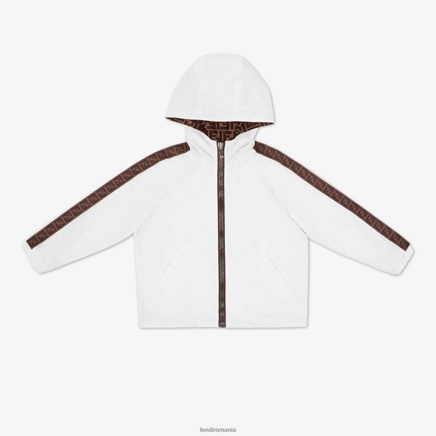parbriz de vânt pentru juniori reversibil cu logo alb Fendi copii îmbrăcăminte 86084L2926