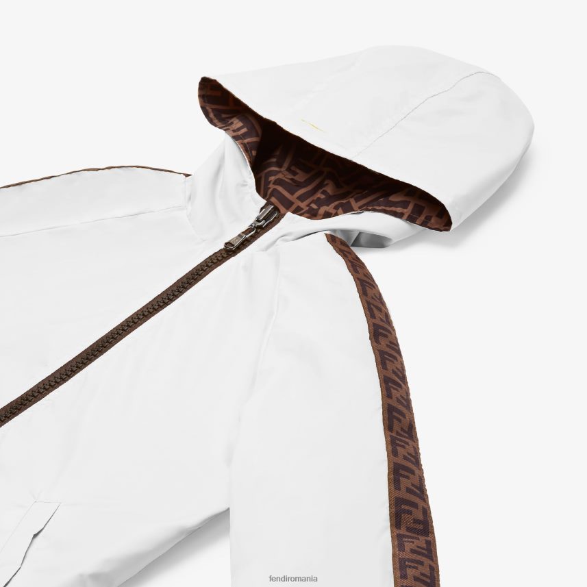 parbriz de vânt pentru juniori reversibil cu logo alb Fendi copii îmbrăcăminte 86084L2926