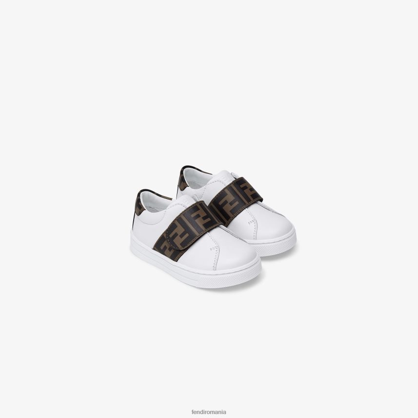 adidași junior unisex din piele nappa alb Fendi copii încălţăminte 86084L2952