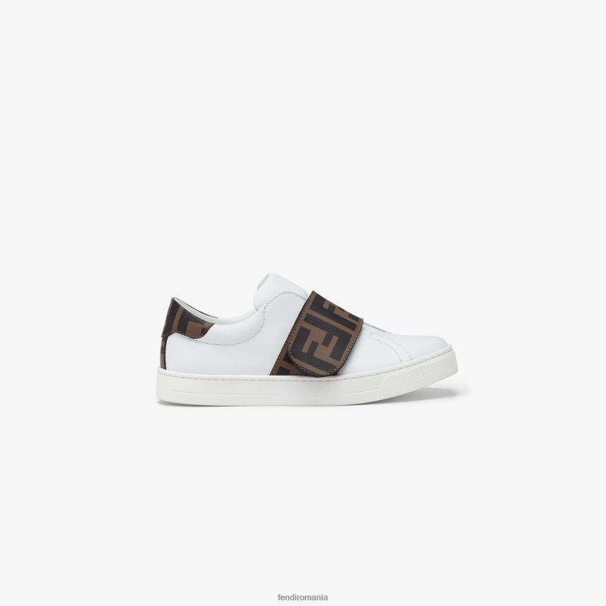 adidași junior unisex din piele nappa alb Fendi copii încălţăminte 86084L2954