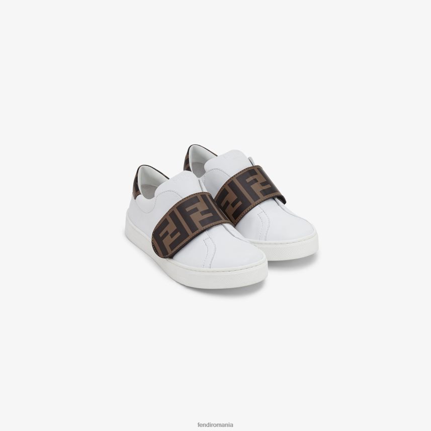 adidași junior unisex din piele nappa alb Fendi copii încălţăminte 86084L2954