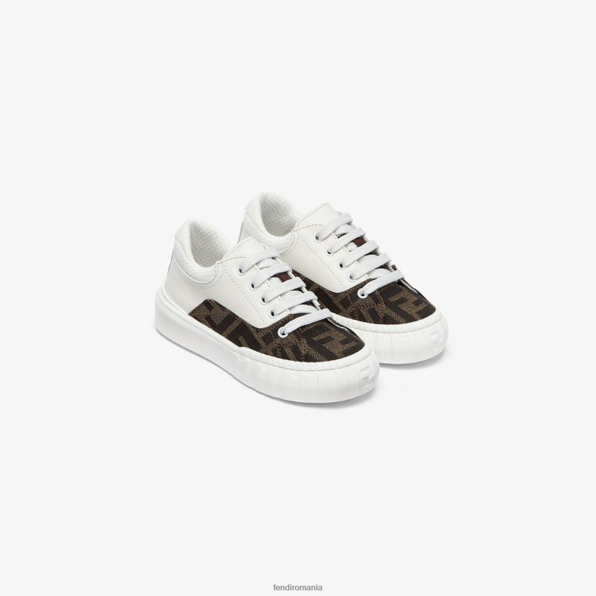 adidasi primii pasi din piele si stofa cu logo multicolor Fendi copii încălţăminte 86084L2940