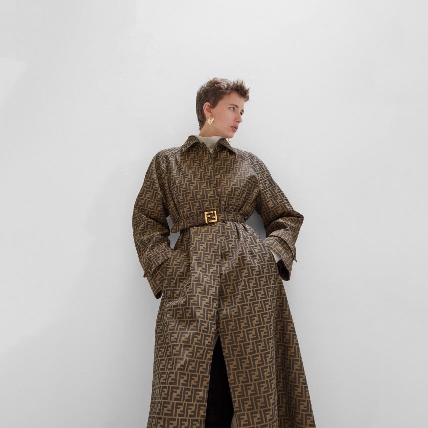 centura de stofa maro Fendi femei accesorii 86084L244