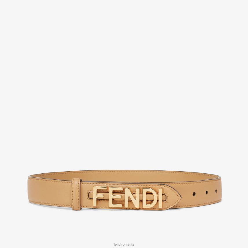 centura din piele gri bej Fendi femei accesorii 86084L44