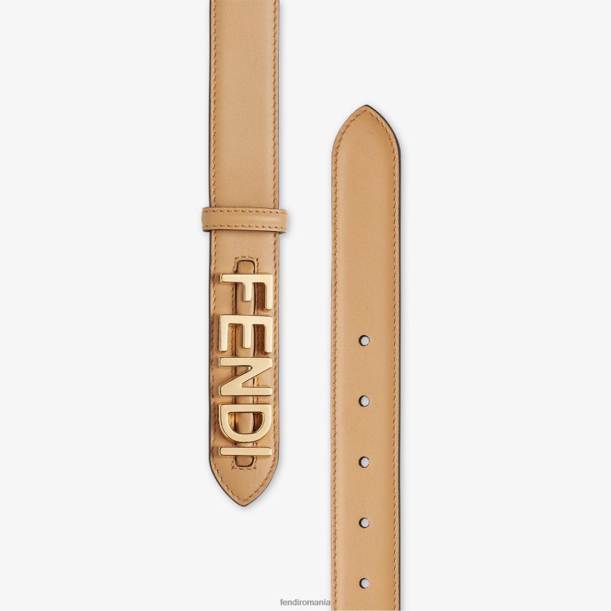 centura din piele gri bej Fendi femei accesorii 86084L44