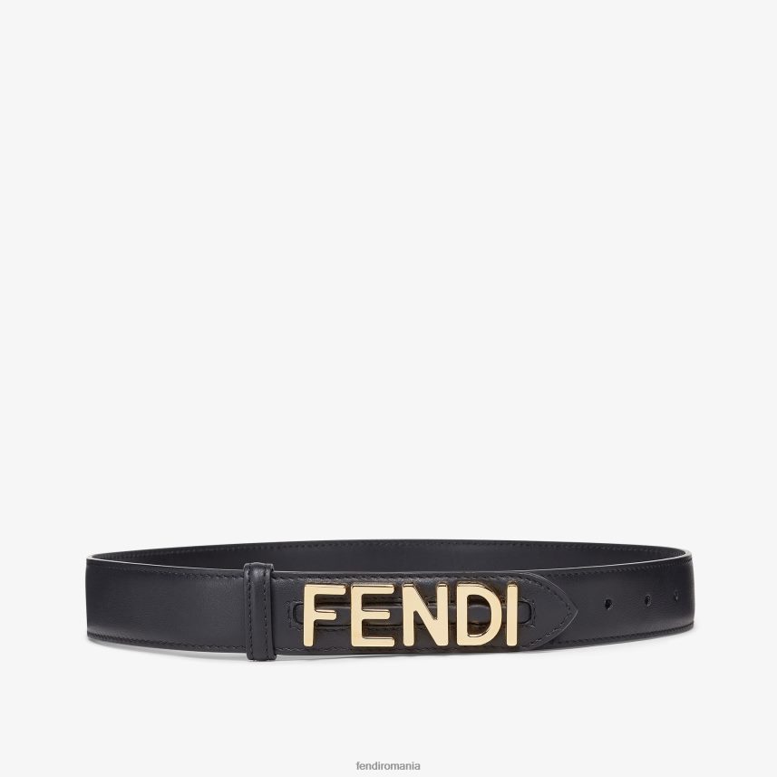 centura din piele gri negru Fendi femei accesorii 86084L18