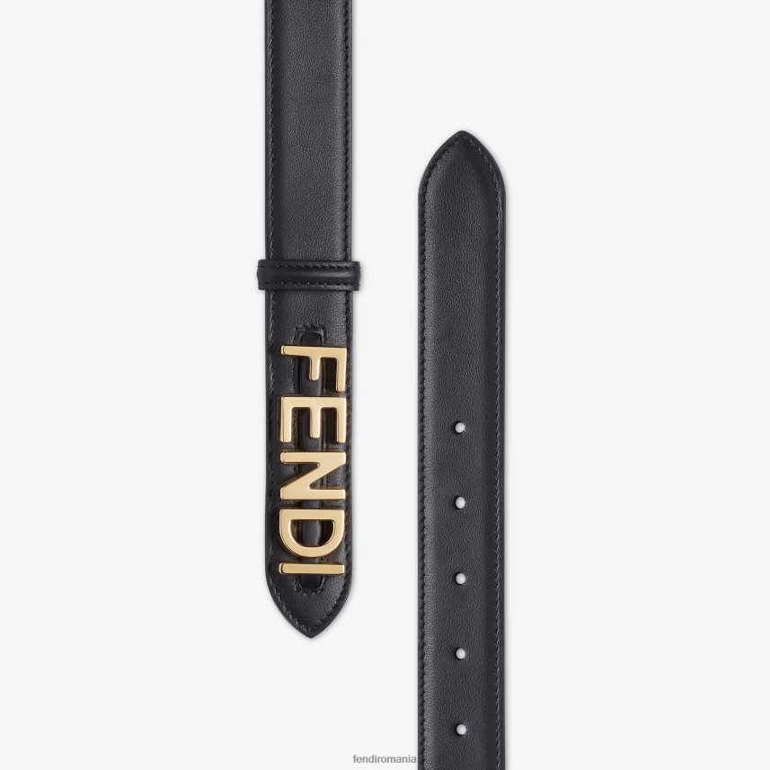 centura din piele gri negru Fendi femei accesorii 86084L18